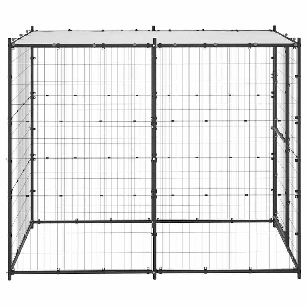 Κλουβί Σκύλου Εξ. Χώρου Ατσάλι 110 x 220 x 180 εκ. με Στέγαστρο - PAKOBAZAAR