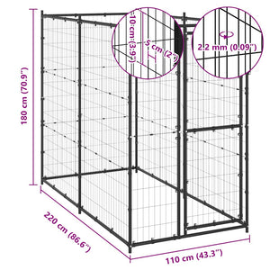 Κλουβί Σκύλου Εξ. Χώρου Ατσάλι 110 x 220 x 180 εκ. - PAKOBAZAAR