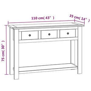 Τραπέζι Κονσόλα 110 x 35 x 75 εκ. από Μασίφ Ξύλο Δρυς
