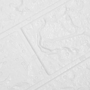 3D Τούβλα Ταπετσαρίας Αυτοκόλλητα Λευκά 10 τεμ. - Pakobazaar
