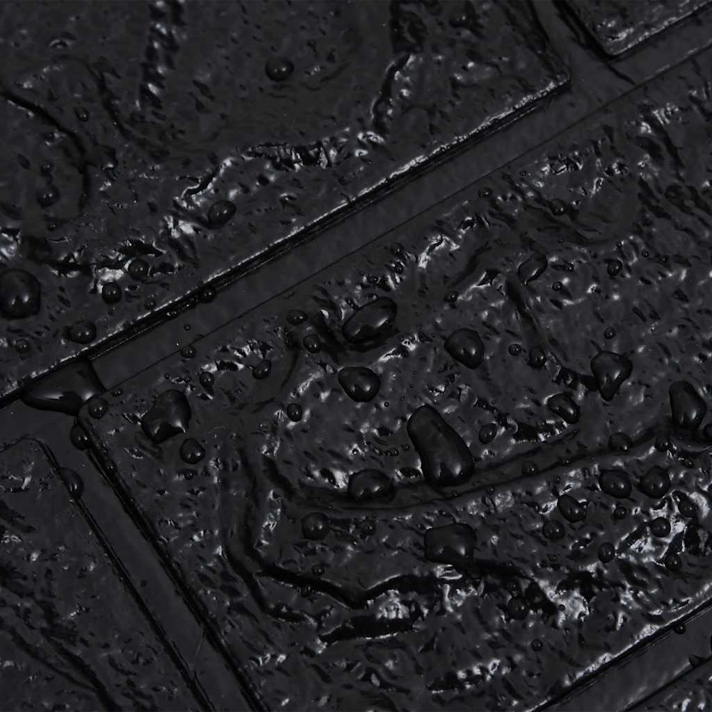 3D Τούβλα Ταπετσαρίας Αυτοκόλλητα Μαύρα 40 τεμ. - Pakobazaar