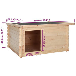 Σπιτάκι Σκύλου 150x150x82,6 εκ./14 χιλ. από Μασίφ Ξύλο Πεύκου - Pakobazaar