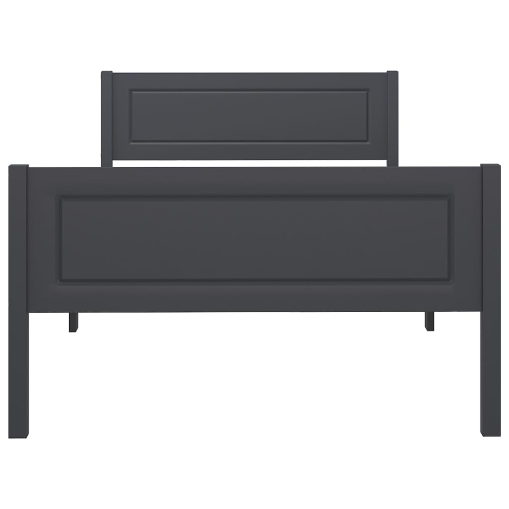 Πλαίσιο Κρεβατιού Γκρι 100 x 200 εκ. από Μασίφ Ξύλο Πεύκου