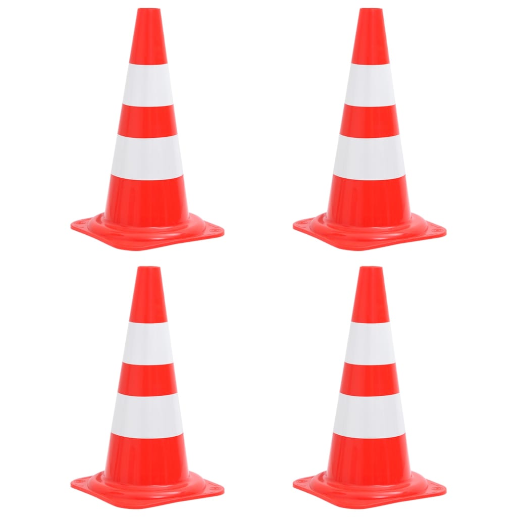 Κώνοι Σήμανσης Ανακλαστικοί 4 τεμ. Κόκκινο / Λευκό 50 εκ. - PAKOBAZAAR