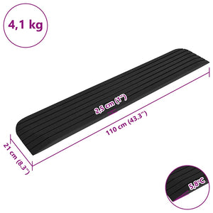 Ράμπες Πεζοδρομίου / Πόρτας 2 τεμ. 110x21x2,5 εκ. από Καουτσούκ - PAKOBAZAAR