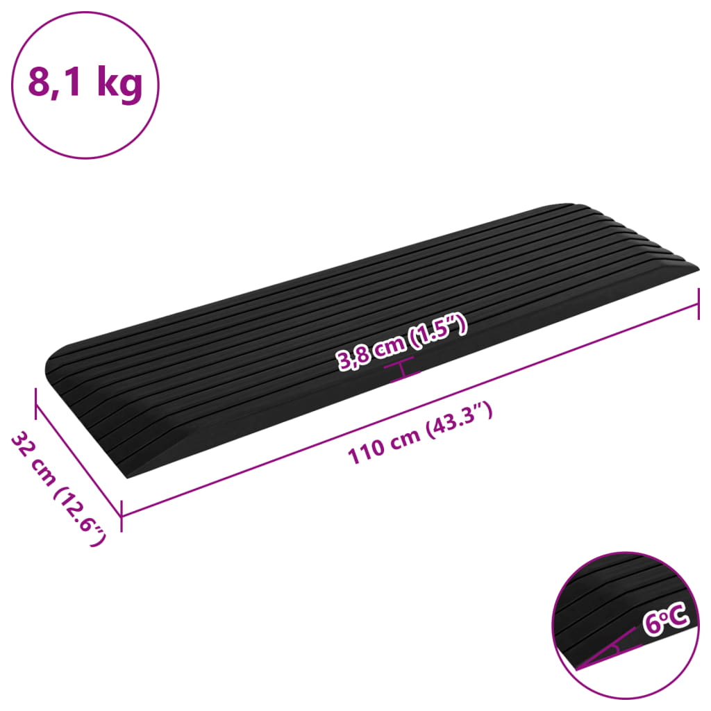 Ράμπες Πεζοδρομίου / Πόρτας 2 τεμ. 110x32x3,8 εκ. από Καουτσούκ - PAKOBAZAAR