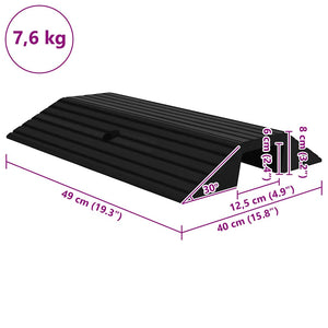 Γεφυρωτή Ράμπα Πεζοδρομίου / Πόρτας 49x40x8 εκ. από Καουτσούκ - PAKOBAZAAR