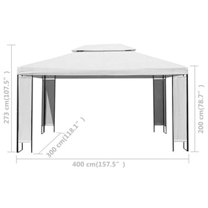 Κιόσκι με Φωτάκια LED Λευκό 3 x 4 μ.