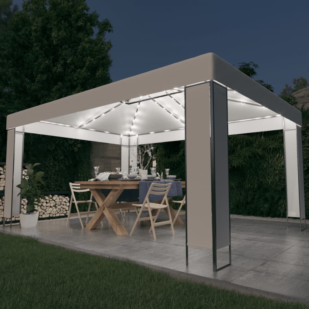 Κιόσκι με Φωτάκια LED Λευκό 3 x 4 μ. - Pakobazaar