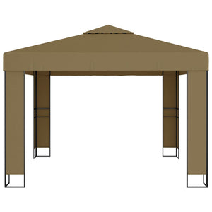 Κιόσκι με Διπλή Οροφή και Φωτάκια LED Taupe 3 x 3 x 2,7 μ. - PAKOBAZAAR