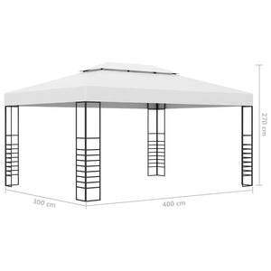 Κιόσκι με Φωτάκια LED Λευκό 4 x 3 x 2,7 μ. - PAKOBAZAAR