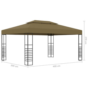 Κιόσκι με Φωτάκια LED Taupe 3 x 4 μ. - PAKOBAZAAR