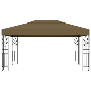 Κιόσκι με Διπλή Οροφή και Φωτάκια LED Taupe 3 x 4 μ. - PAKOBAZAAR