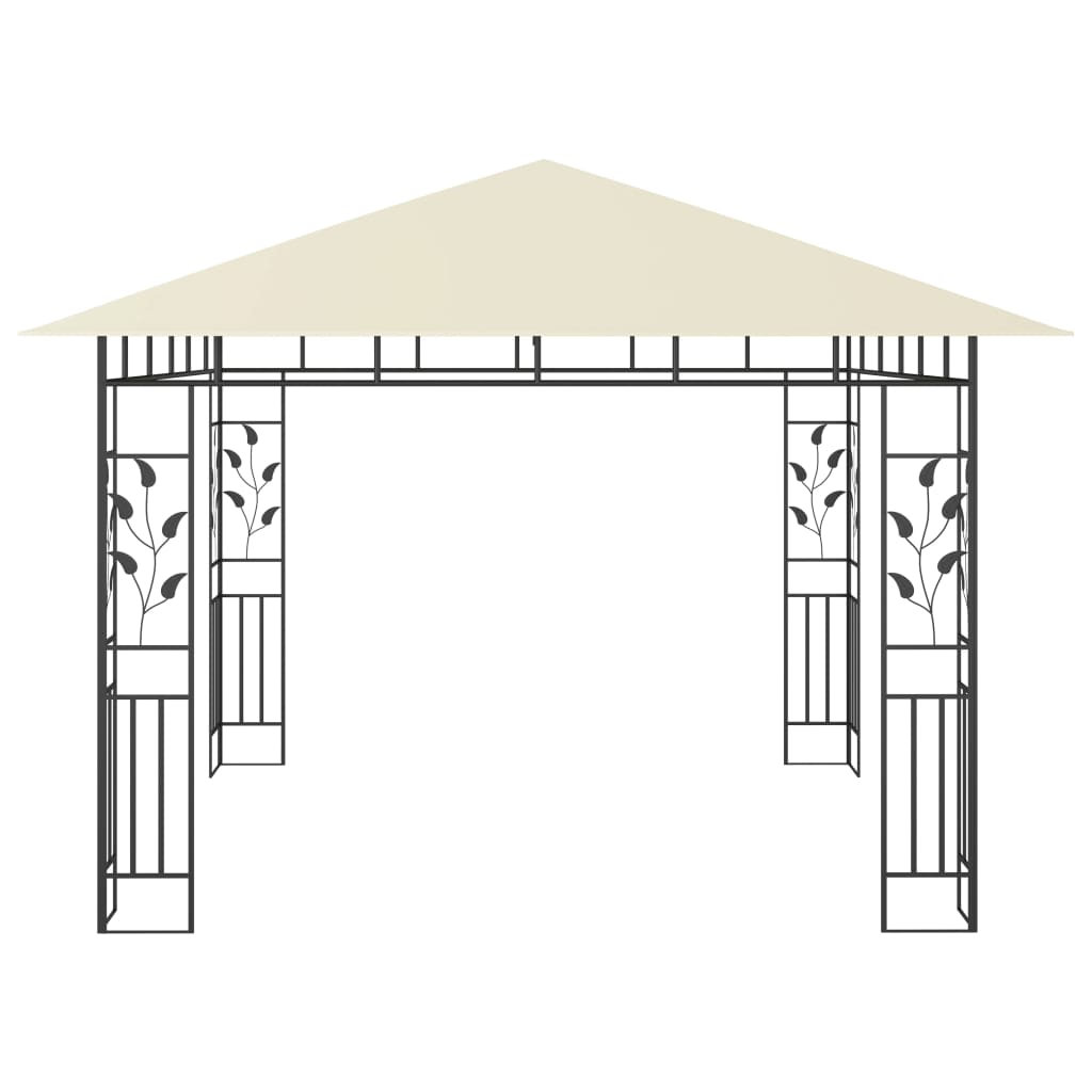 Κιόσκι με Σήτα και Φωτάκια LED Κρεμ 3 x 3 x 2,73 μ. - PAKOBAZAAR