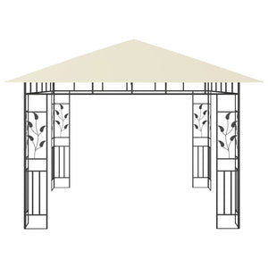 Κιόσκι με Σήτα και Φωτάκια LED Κρεμ 3 x 3 x 2,73 μ. - PAKOBAZAAR