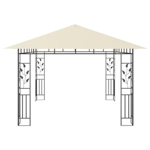 Κιόσκι με Σήτα και Φωτάκια LED Κρεμ 4 x 3 x 2,73 μ. - PAKOBAZAAR