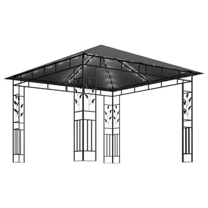 Κιόσκι με Σήτα και Φωτάκια LED Ανθρακί 3 x 3 x 2,73 μ. - PAKOBAZAAR
