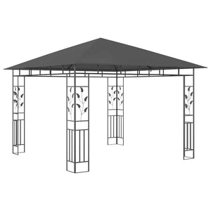Κιόσκι με Σήτα και Φωτάκια LED Ανθρακί 3 x 3 x 2,73 μ. - PAKOBAZAAR