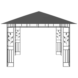 Κιόσκι με Σήτα και Φωτάκια LED Ανθρακί 3 x 3 x 2,73 μ. - PAKOBAZAAR
