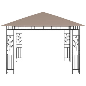 Κιόσκι με Σήτα και Φωτάκια LED Taupe 3 x 3 x 2,73 μ. - PAKOBAZAAR