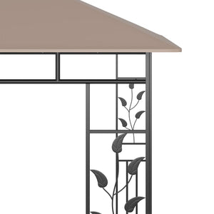 Κιόσκι με Σήτα και Φωτάκια LED Taupe 3 x 3 x 2,73 μ. - PAKOBAZAAR