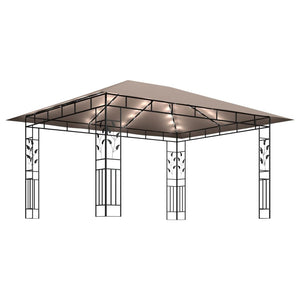 Κιόσκι με Σήτα και Φωτάκια LED Taupe 4 x 3 x 2,73 μ. - Pakobazaar