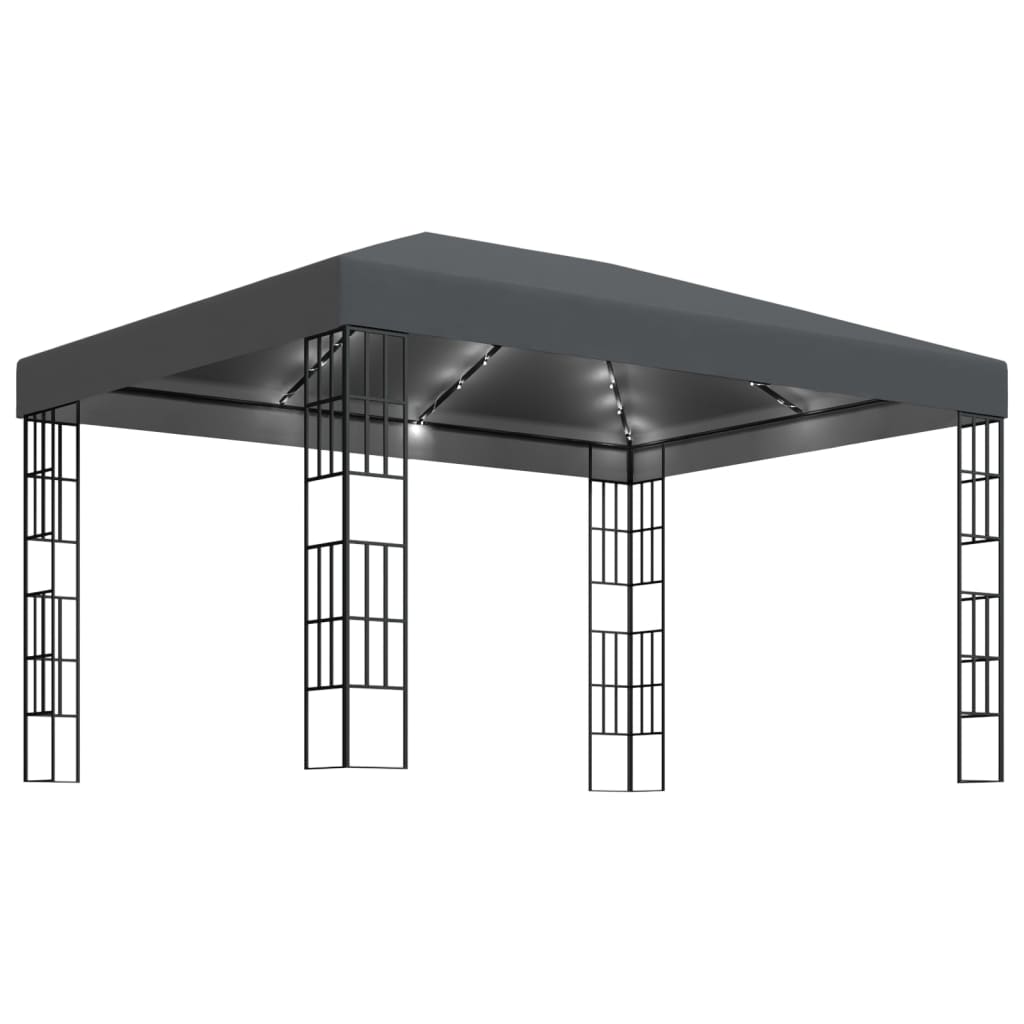Κιόσκι με Φωτάκια LED Ανθρακί 3 x 4 μ. - Pakobazaar