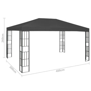 Κιόσκι με Φωτάκια LED Ανθρακί 3 x 4 μ. - Pakobazaar