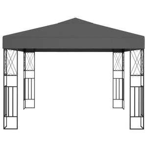 Κιόσκι με Φωτάκια LED Ανθρακί 3 x 3 μ. Υφασμάτινο - Pakobazaar