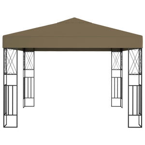 Κιόσκι με Φωτάκια LED Taupe 3 x 3 μ. Υφασμάτινο - Pakobazaar