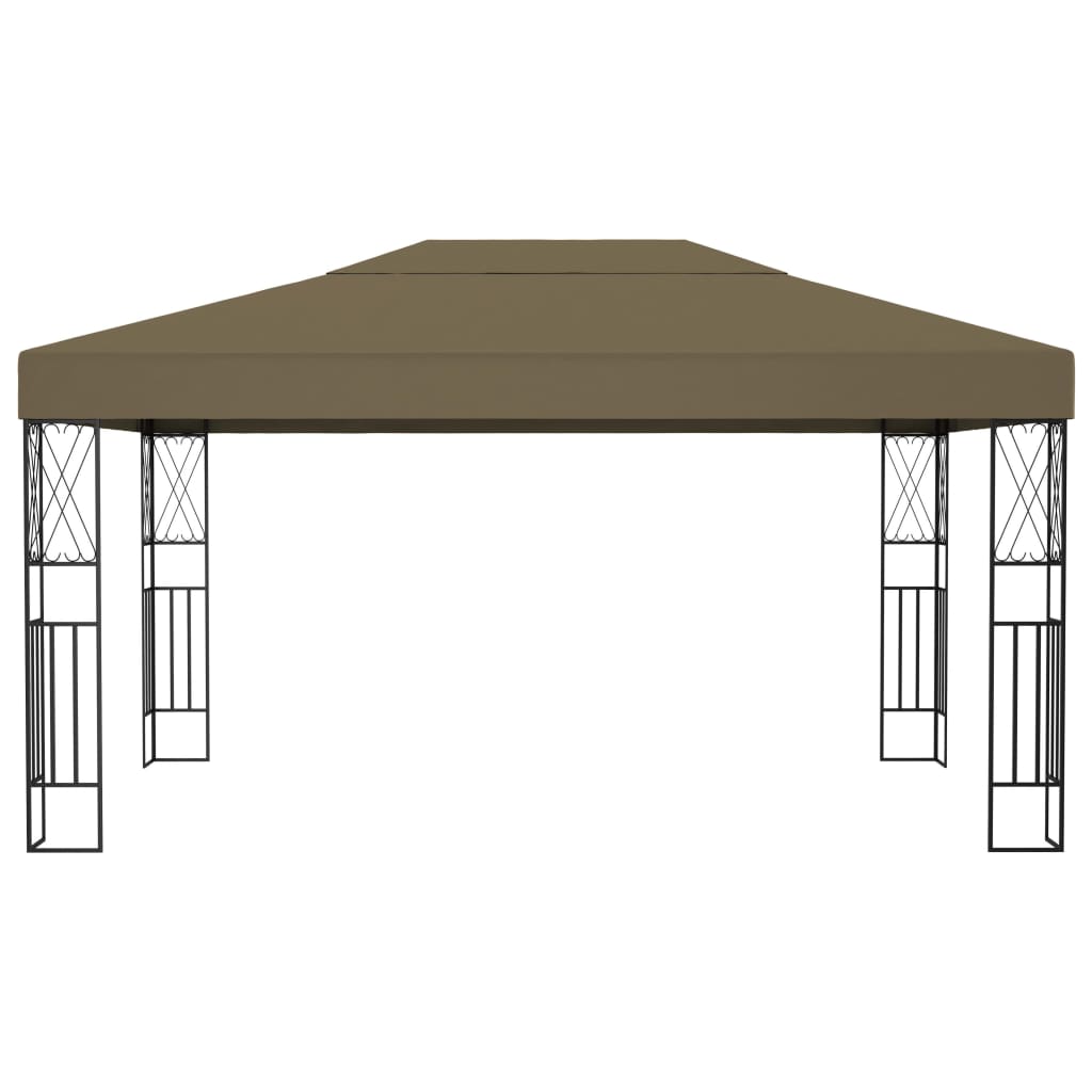 Κιόσκι με Φωτάκια Taupe LED 3 x 4 μ. Υφασμάτινο - Pakobazaar