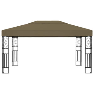 Κιόσκι με Φωτάκια Taupe LED 3 x 4 μ. Υφασμάτινο - Pakobazaar