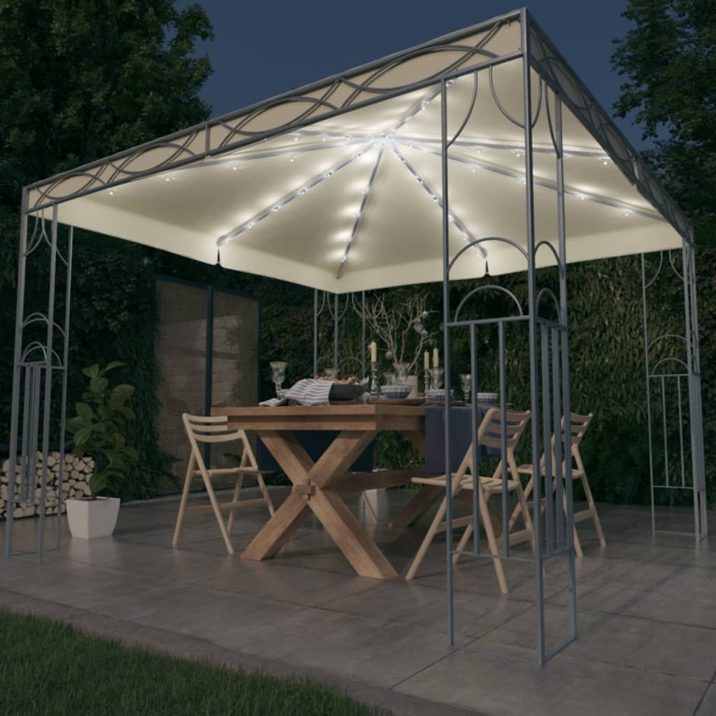 Κιόσκι με Φωτάκια LED Κρεμ 300 x 300 εκ. - PAKOBAZAAR