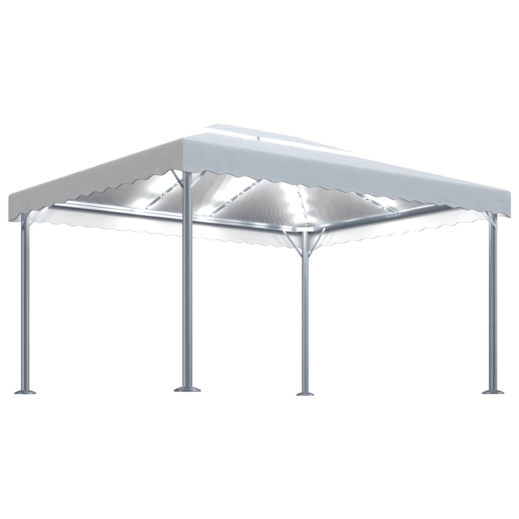 Κιόσκι με Φωτάκια LED Κρεμ 400 x 300 εκ. Αλουμινίου - PAKOBAZAAR