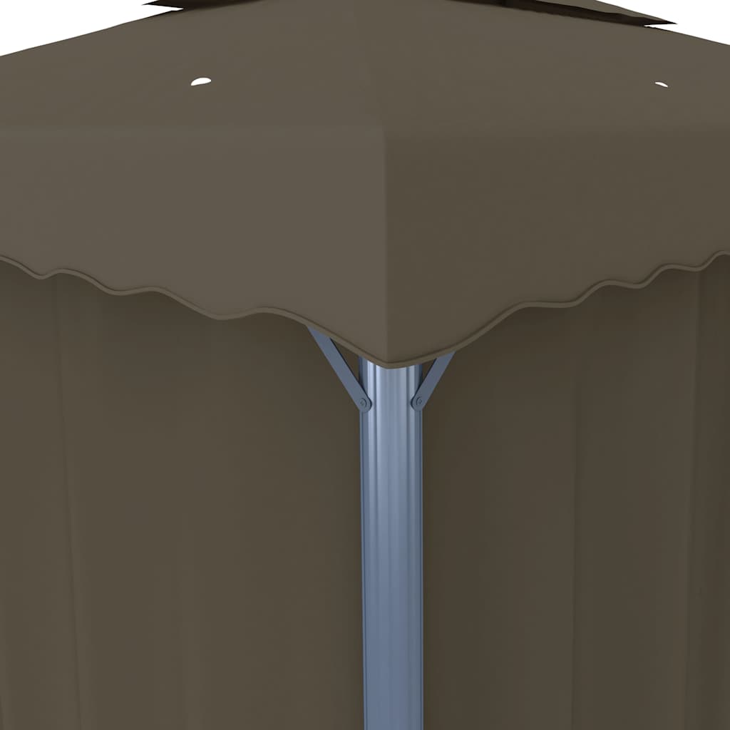 Κιόσκι με Κουρτίνα και Φωτάκια LED Taupe 4 x 3 μ. - PAKOBAZAAR