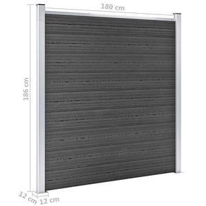 Σετ Πάνελ Περίφραξης Μαύρο 353 x 186 εκ. από WPC - PAKOBAZAAR