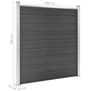Σετ Πάνελ Περίφραξης Μαύρο 526 x 186 εκ. από WPC - PAKOBAZAAR