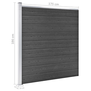 Σετ Πάνελ Περίφραξης Μαύρο 526 x 186 εκ. από WPC - PAKOBAZAAR