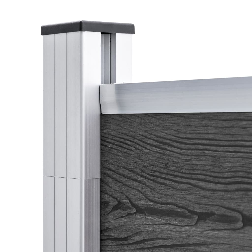 Σετ Πάνελ Περίφραξης Μαύρο 526 x 186 εκ. από WPC - PAKOBAZAAR