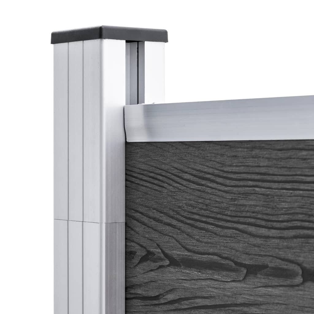 Σετ Πάνελ Περίφραξης Μαύρο 699 x 186 εκ. από WPC - PAKOBAZAAR