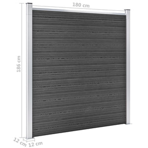 Σετ Πάνελ Περίφραξης Μαύρο 1218 x 186 εκ. από WPC - PAKOBAZAAR