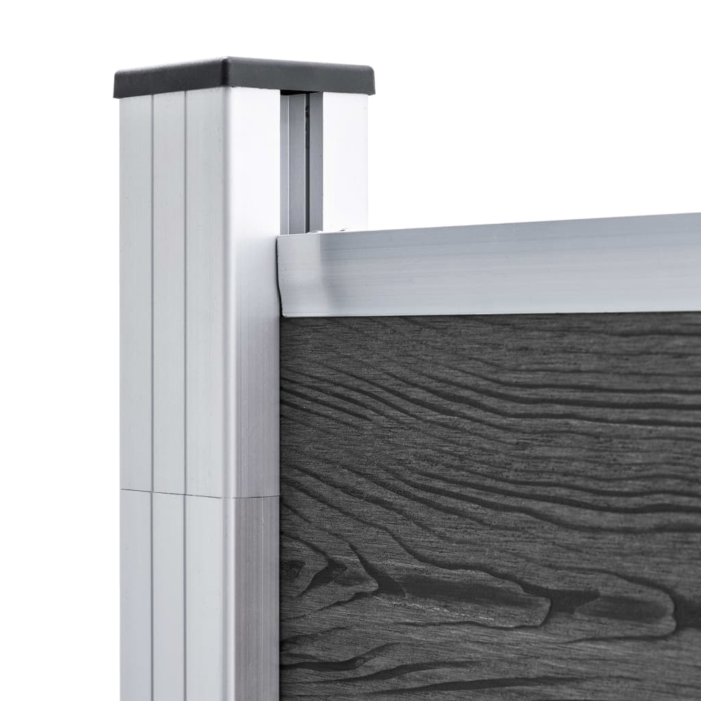 Σετ Πάνελ Περίφραξης Μαύρο 1391 x 186 εκ. από WPC - PAKOBAZAAR