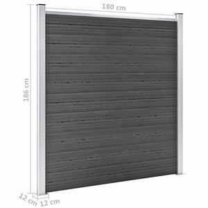 Σετ Πάνελ Περίφραξης Μαύρο 1564 x 186 εκ. από WPC - PAKOBAZAAR