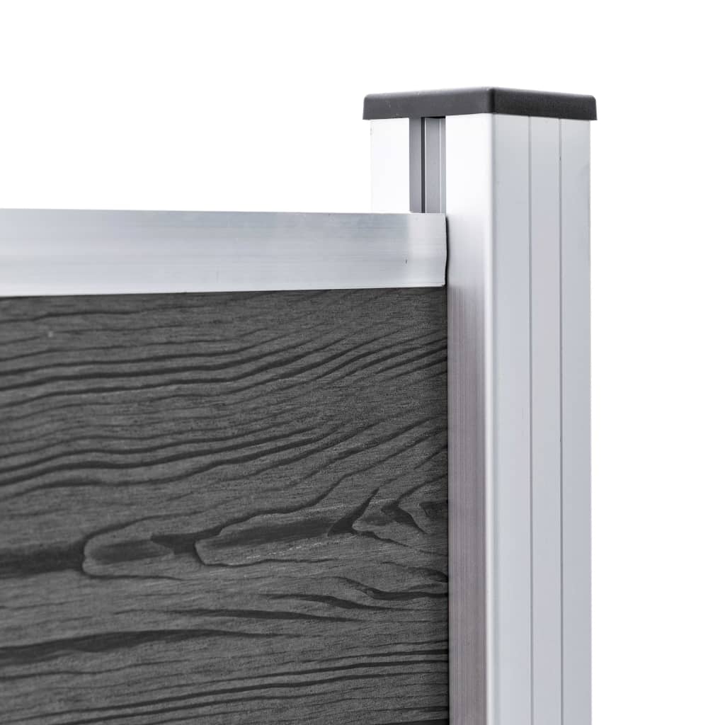 Σετ Πάνελ Περίφραξης Μαύρο 353 x 105 εκ. από WPC - PAKOBAZAAR