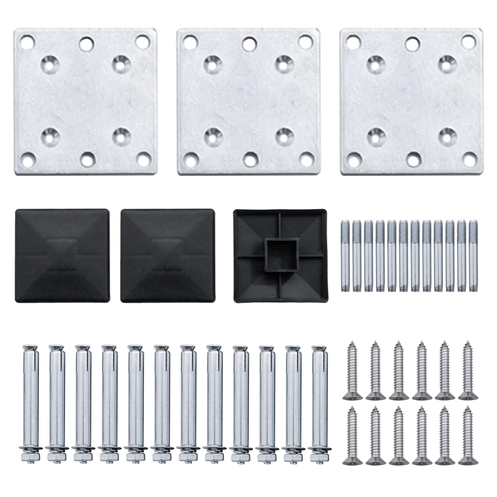 Σετ Πάνελ Περίφραξης Μαύρο 353 x 105 εκ. από WPC - PAKOBAZAAR