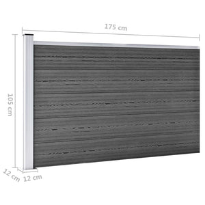 Σετ Πάνελ Περίφραξης Μαύρο 526 x 105 εκ. από WPC - PAKOBAZAAR
