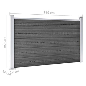 Σετ Πάνελ Περίφραξης Μαύρο 526 x 105 εκ. από WPC - PAKOBAZAAR