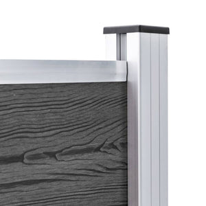 Σετ Πάνελ Περίφραξης Μαύρο 526 x 105 εκ. από WPC - PAKOBAZAAR
