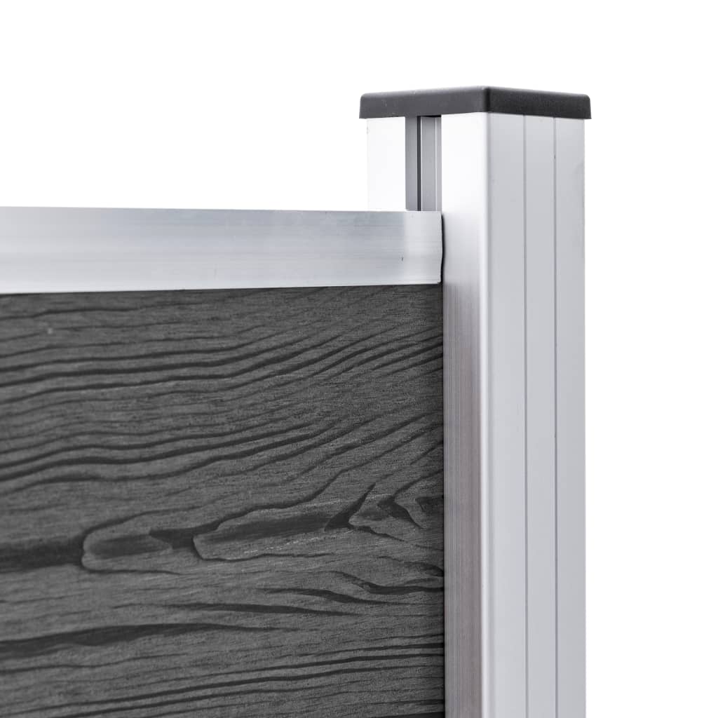 Σετ Πάνελ Περίφραξης Μαύρο 699 x 105 εκ. από WPC - PAKOBAZAAR