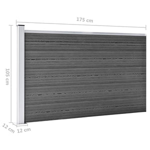 Σετ Πάνελ Περίφραξης Μαύρο 872 x 105 εκ. από WPC - PAKOBAZAAR